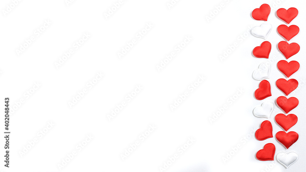 Valentine's day or womens day concept. Greeting card with red and white hearts, background, banner with place for text, Happy holidays, elements for use in a graphic editor, Valentine's day or womens day concept. Greeting card with red and white hearts, background, banner with place for text, Happy holidays, elements for use in a graphic editor,