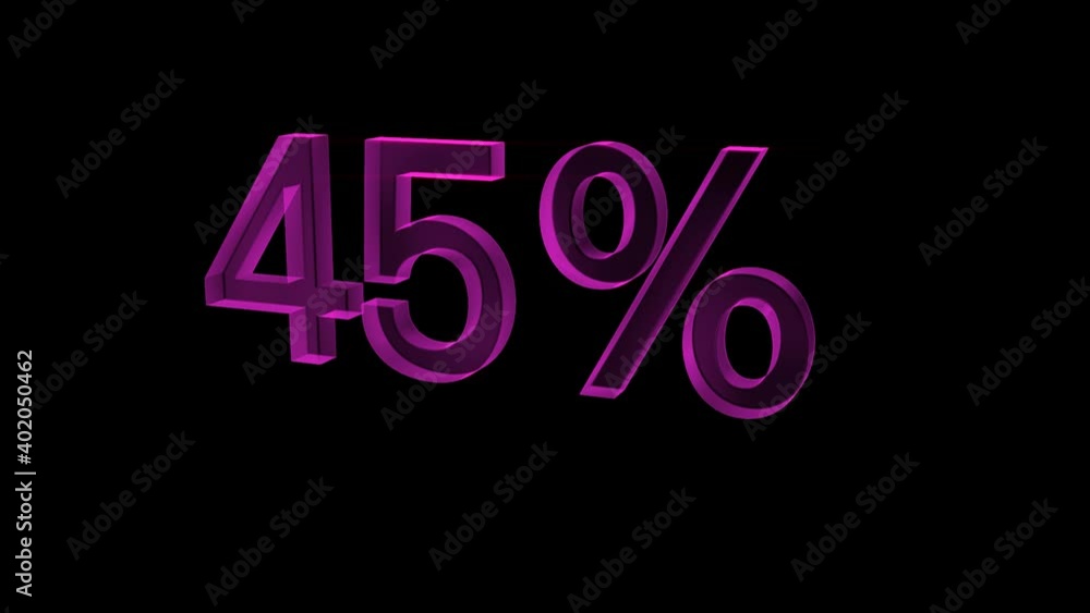 Numbers 45% 3D Motion Graphics Numbers 45% 3D Motion Graphics