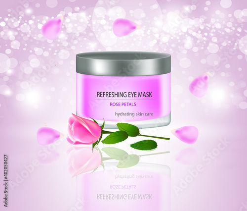 Face mask with rose. vector