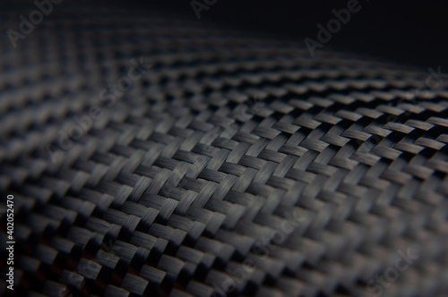 Twill weave carbon fiber texture close-up