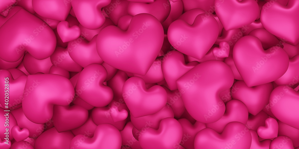 Fototapeta premium Valentine concept background, Love card, empty display 3d rendering.