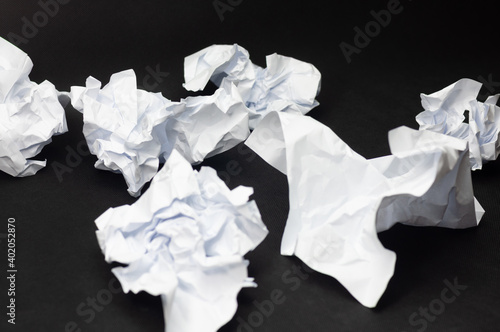 A few crumpled pieces of white paper