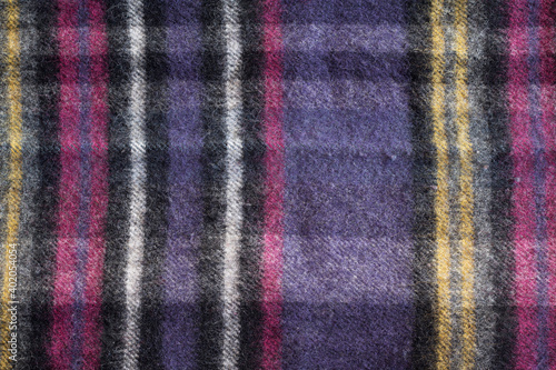 Plaid wool fabric texture. blue, red, yellow