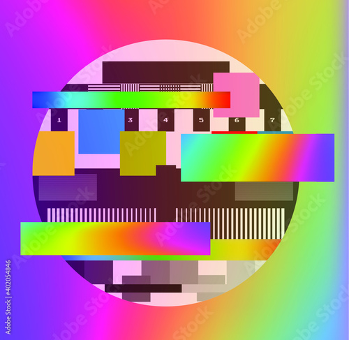 Retro VHS background like in old video tape rewind or no signal TV screen. Vaporwave and retrowave style vector illustration.