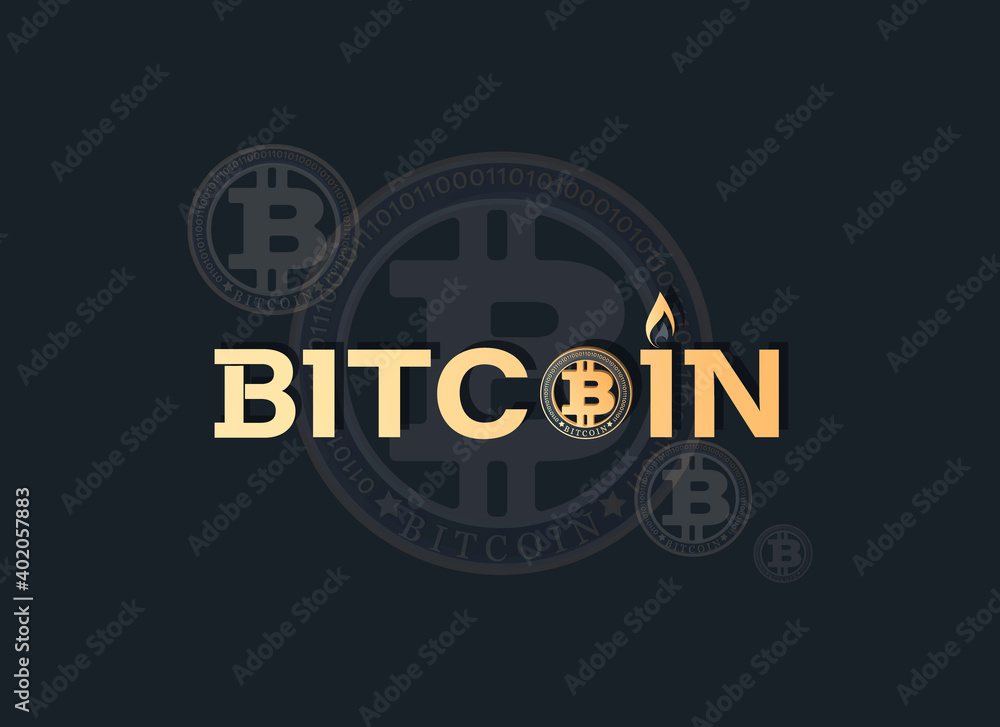 Naklejka premium Bitcoin concept. Cryptocurrency logo sigh. Digital money, finance symbol. Vector illustration