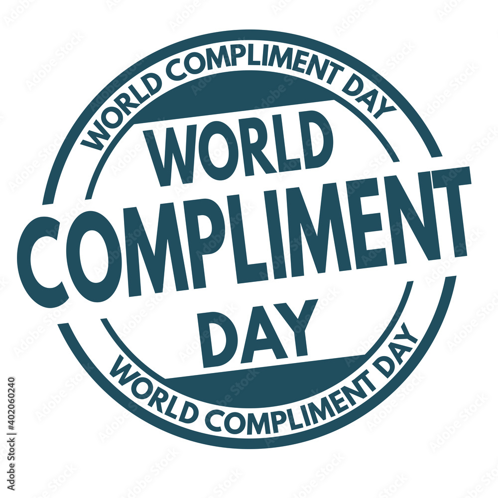 World compliment day sign or stamp
