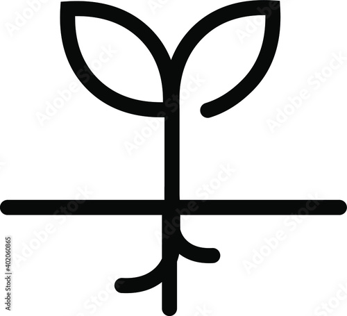 young plant seedling growth organic gardening outline icon