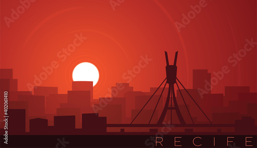 Recife Low Sun Skyline Scene