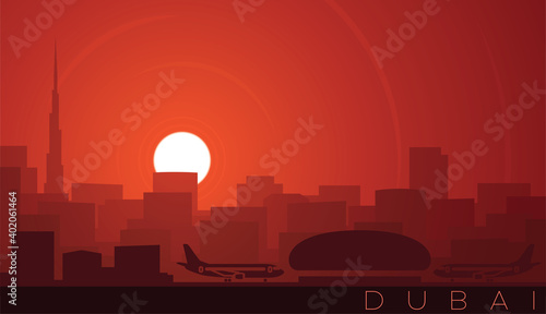 Dubai Low Sun Skyline Scene