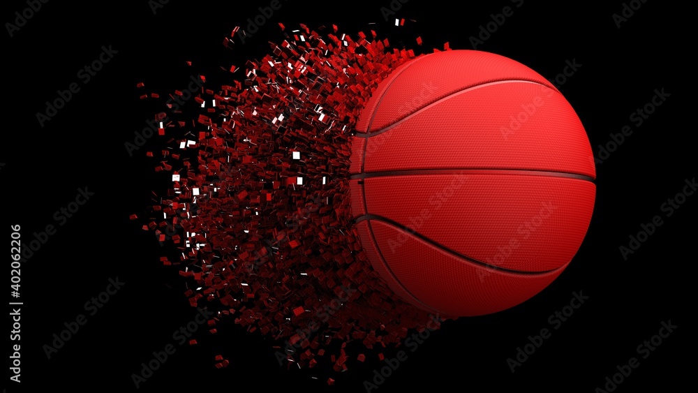 Basketball and Particles. 3D illustration. 3D high quality rendering. 3D CG. Basketball and Particles. 3D illustration. 3D high quality rendering. 3D CG.