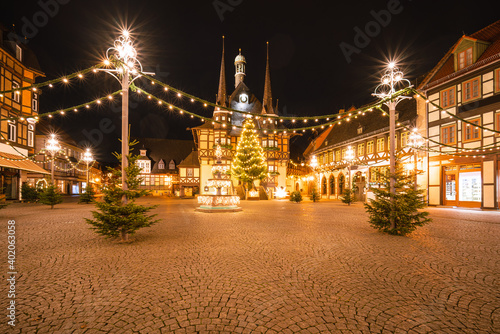 Menschenleerer Weihnachtsmarkt Wernigerode im Harz