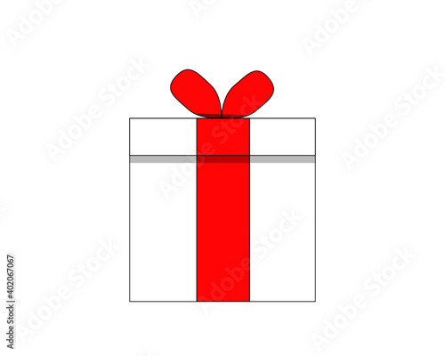 REGALO BLANCO CON MOÑO ROJO 