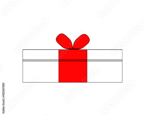 REGALO BLANCO CON MOÑO ROJO 
