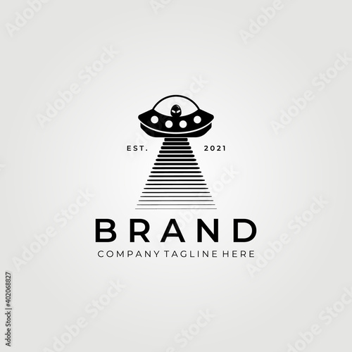 ufo logo, alien logo vector illustration design graphic
