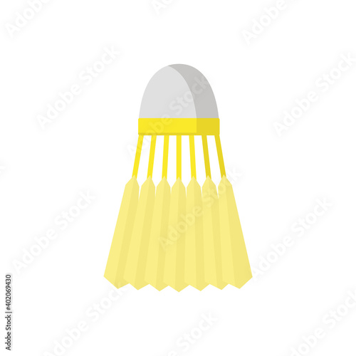 Badminton shuttlecock, sports equipment for active game, simple flat style illustration