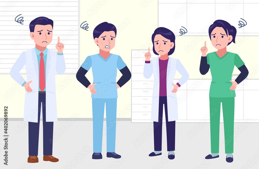 Young and healthy healthcare professionals with background Young and healthy healthcare professionals with background