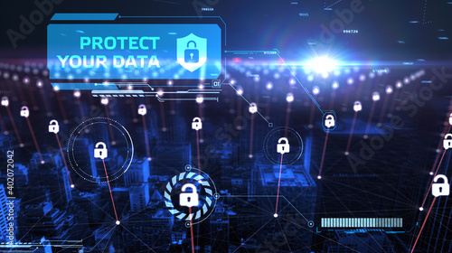 Cyber security data protection business technology privacy concept. Protect your data