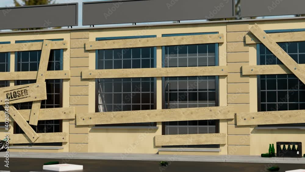 The store is closing due to covid-19. Store closures. Bankrupt of businesses. The store is closing due to covid-19. Store closures. Bankrupt of businesses.