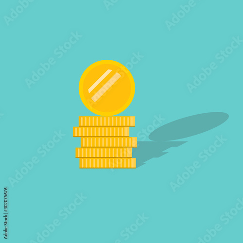 Coins stack. Vector illustration.