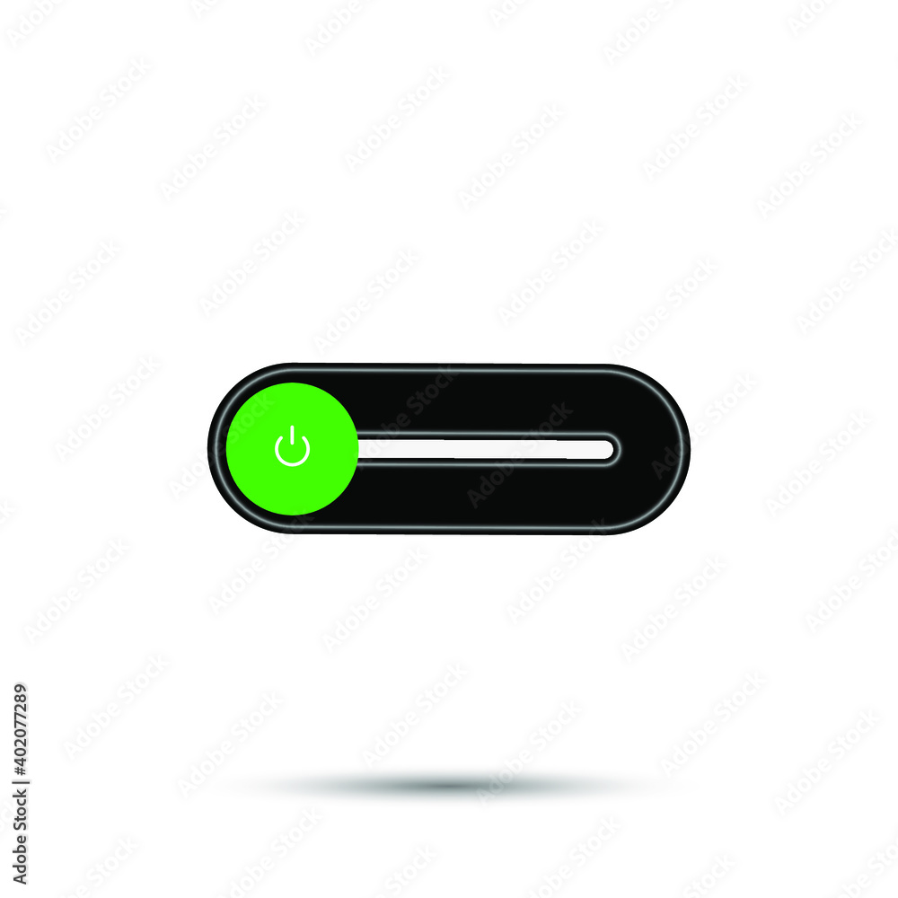 On Off Push style power buttons, The Off buttons are enclosed in red, The On buttons are enclosed in green with white background. On Off Push style power buttons, The Off buttons are enclosed in red, The On buttons are enclosed in green with white background.