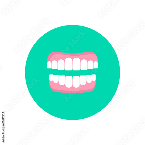 Denture icon. Gums with teeth or denture. Vector illustration.