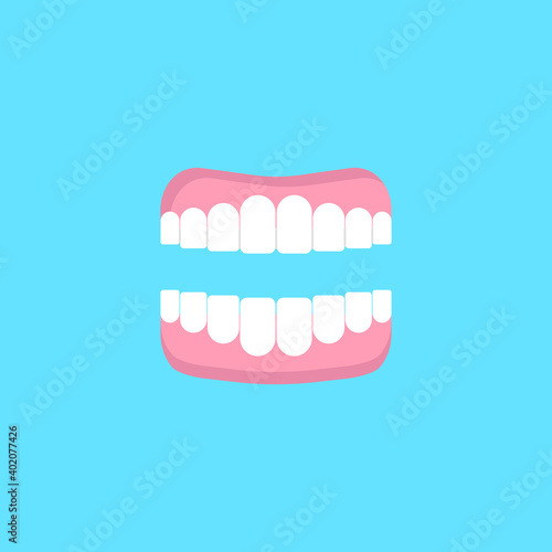 Denture icon. Gums with teeth or denture. Vector illustration.