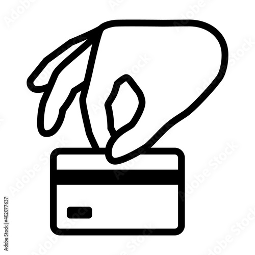 Credit card theft or financial theft line vector icon for finance apps and websites