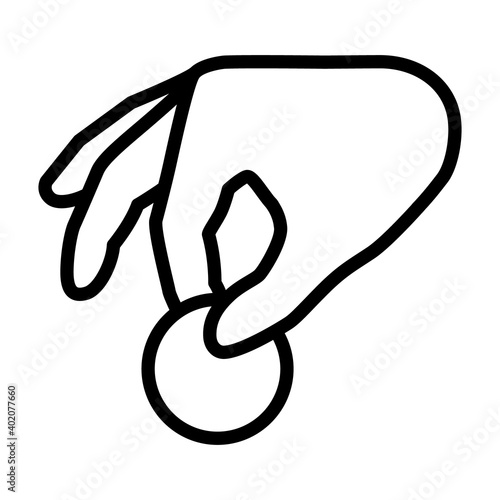 Stealing money or financial theft line art vector icon for apps and games