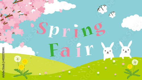 春の風景　背景イラスト