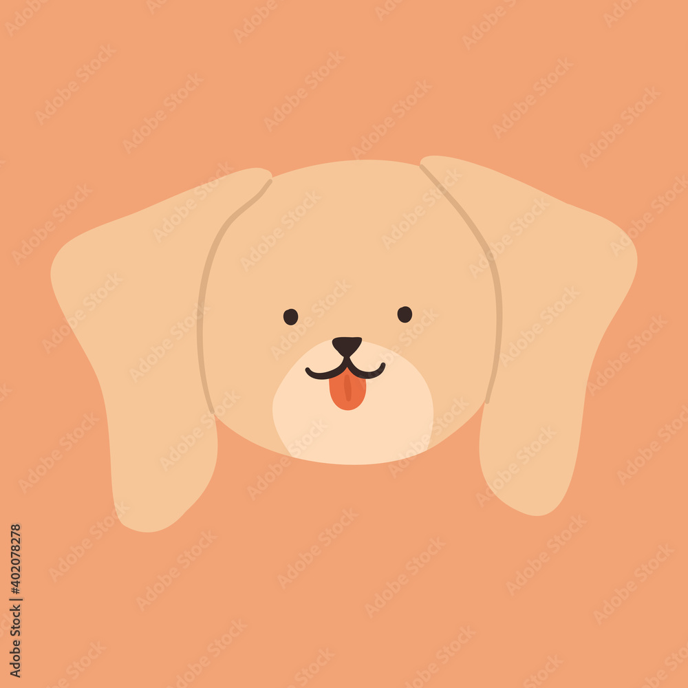 Hand drawn cute dog head Icon elements illustration Hand drawn cute dog head Icon elements illustration