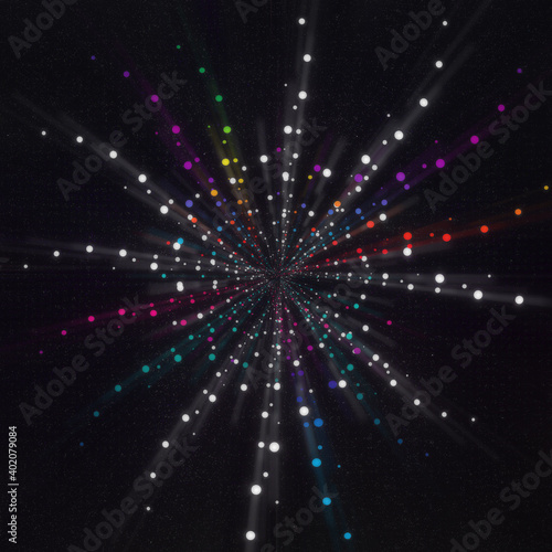 An abstract psychedelic burst shape background image.