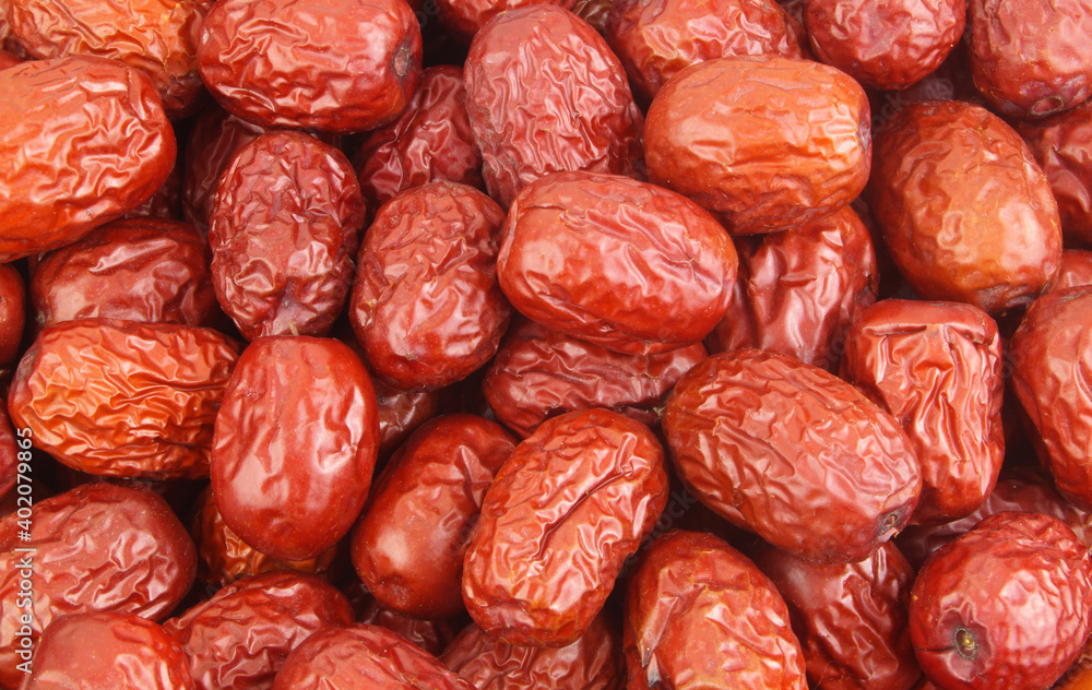 Red dates or jujube background Red dates or jujube background