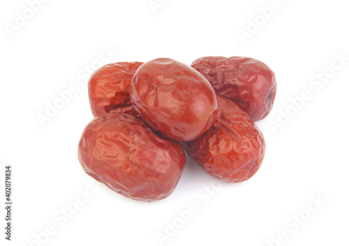Red dates or jujube isolated on white background