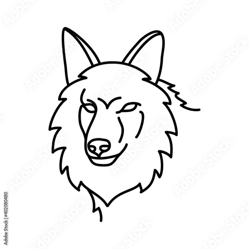 Animal coyote icon design. Vector, clip art, illustration, line icon design style.