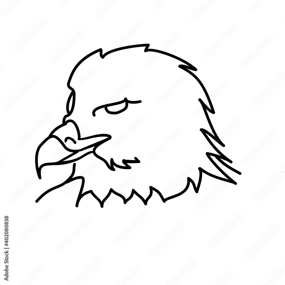 Obraz premium Animal eagle icon design. Vector, clip art, illustration, line icon design style.