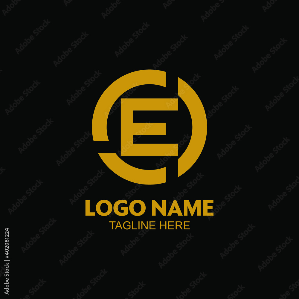 euro sign icon. Logo initial E vector euro sign icon. Logo initial E vector
