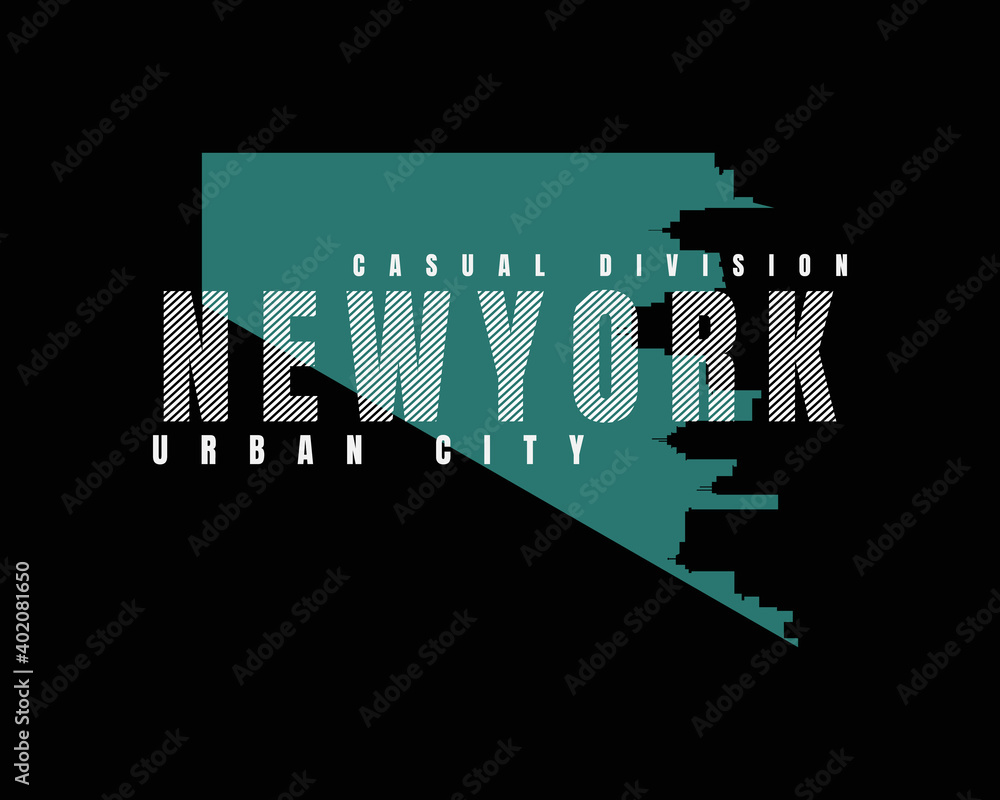 New york lettering graphic vector illustration great for designs of t-shirts, clothes, hoodies, etc. - obrazy, fototapety, plakaty 