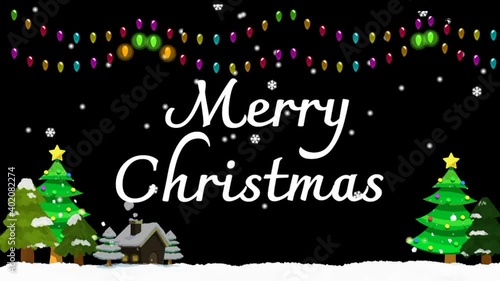 merry chirsmat and happy new year, with sparkling lights and fireworks