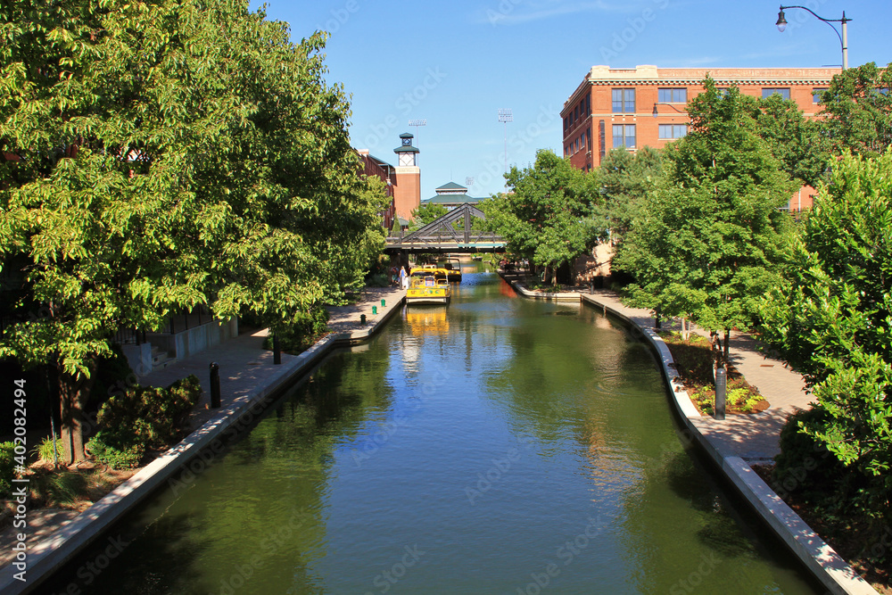 Riverwalk and canal in Oklahoma