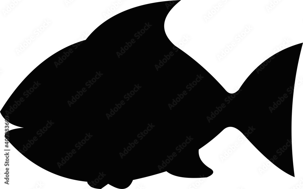Vector illustration of emoticon of a fish silhouette Vector illustration of emoticon of a fish silhouette
