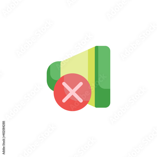 No sound icon in flat style isolated on white background. EPS 10