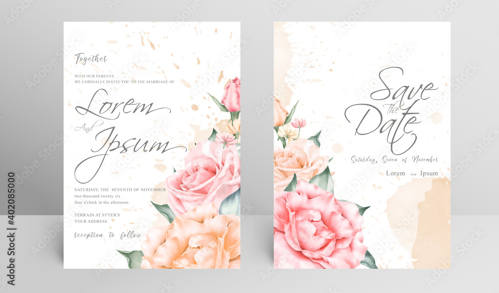 Elegant Wedding Invitation card set template