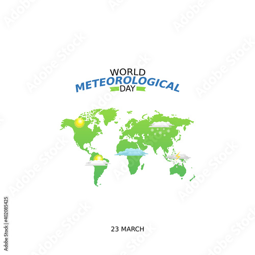 vector graphic of world meteorological  day good for world meteorological day celebration. flat design. flyer design.flat illustration.