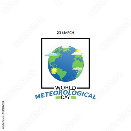 vector graphic of world meteorological  day good for world meteorological day celebration. flat design. flyer design.flat illustration.