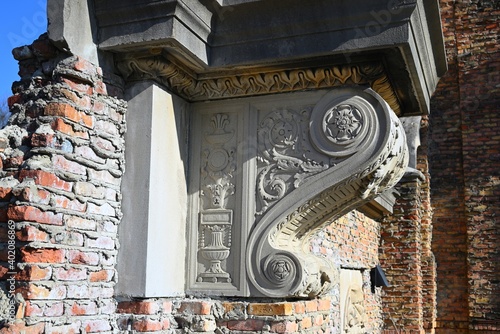 Limestone Corbel Among Ruins