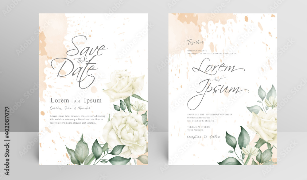 Elegant Wedding Invitation card set template