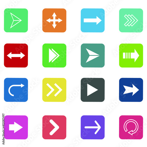 colorful arrows icon set