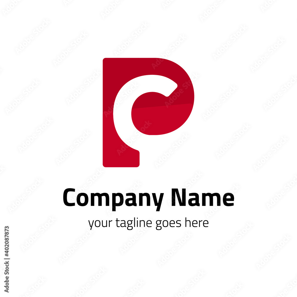 red PC letter logo for your company branding icon red PC letter logo for your company branding icon