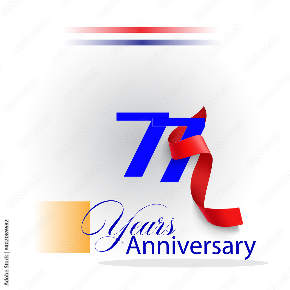 77 Year Anniversary celebration Vector Template Design Illustration