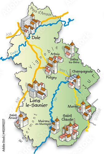 39 Carte du département du Jura